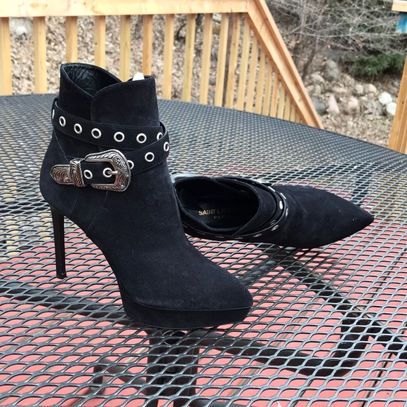 Saint Laurent Paris Stilettos 6.5M Ankle Boots - Picture 7 of 8